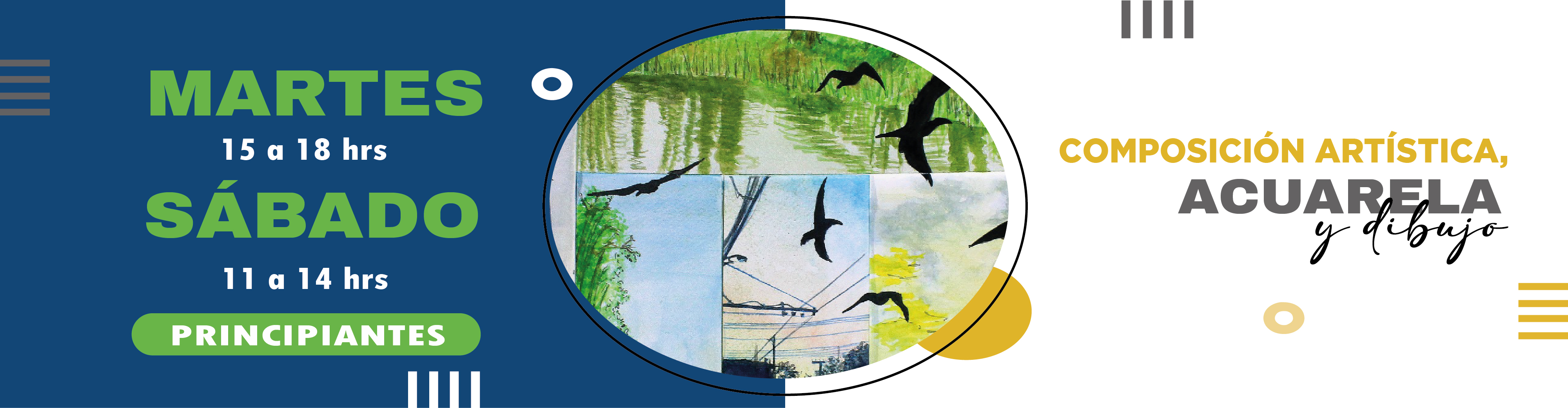 Composición artística. Acuarela y dibujo